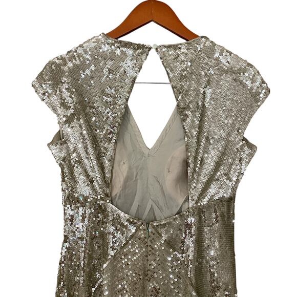Escada Deienna Sequin Cocktail Dress US 6 100% Silk Open Back Formal Glam Party - Picture 5 of 16